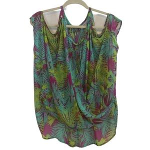 JLo sheer tropical top 🌴